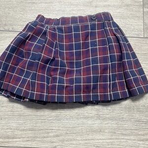 GAP Navy and Red Plaid Mini Skirt